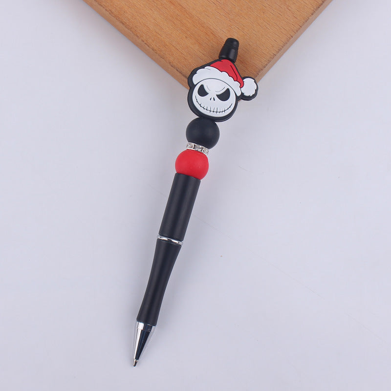 Cartoon Christmas Silicone Handmade Plastic Beaded Pen