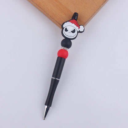 Cartoon Christmas Silicone Handmade Plastic Beaded Pen