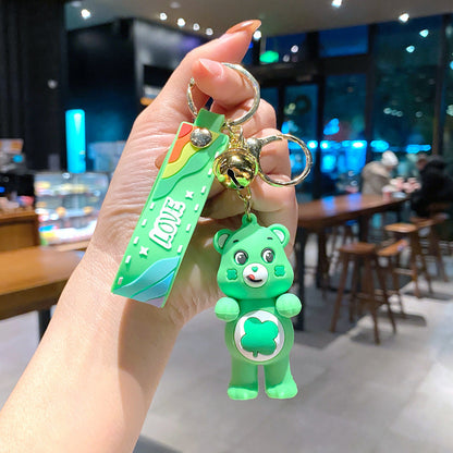 Cartoon Cute Love Bear Keychains Silicone Creative Keychain