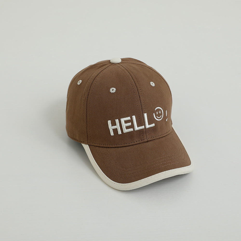 Children's Letter Embroidery Smiley Sun Visor Baseball Cap