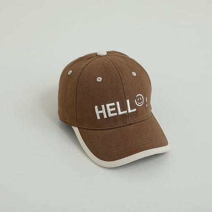 Children's Letter Embroidery Smiley Sun Visor Baseball Cap