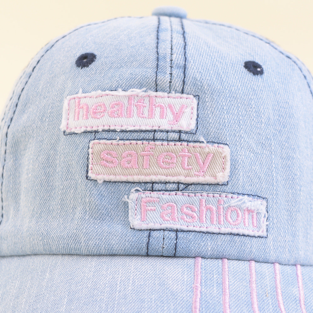 Denim Soft Top English Label Children's Peaked Cap