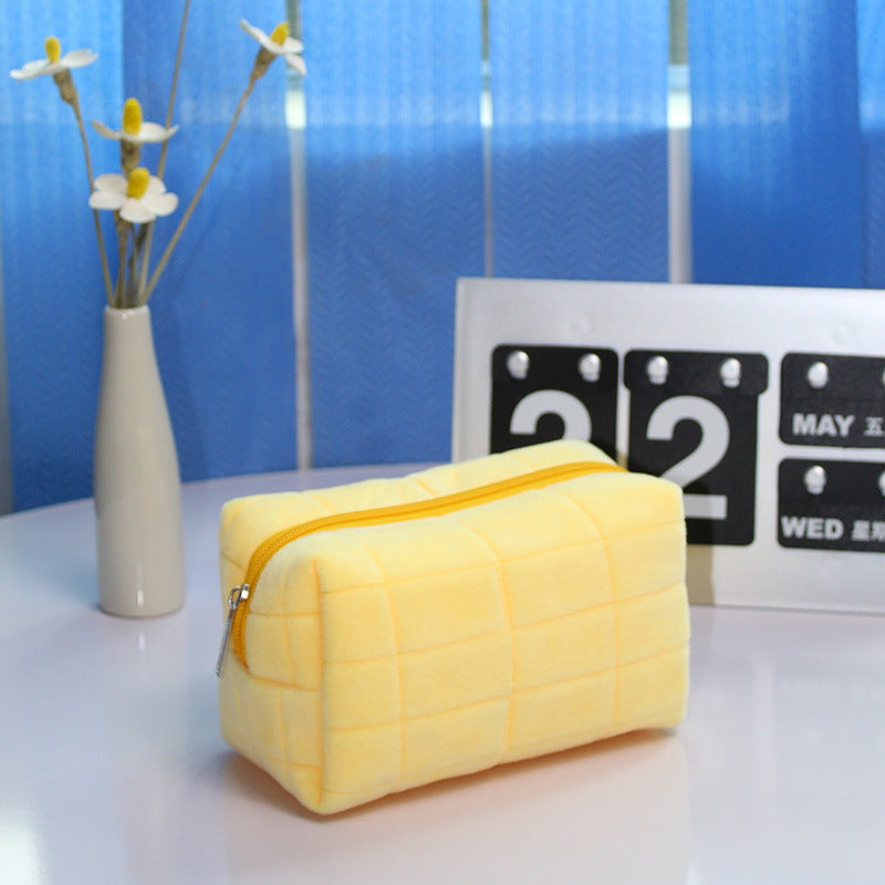 Short Velvet Canvas Pencil Case