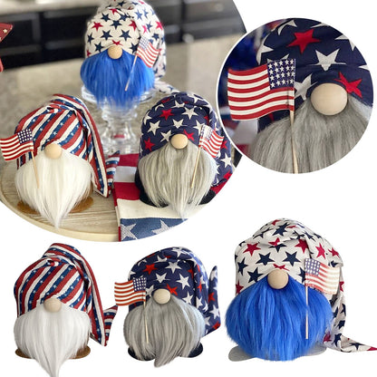 Fabric Independence Day Striped Five Star Faceless Doll