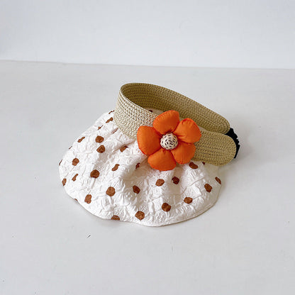 Cotton Summer Kids Quick-dry Flower Empty Top Hat