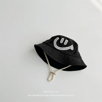 Cotton Kids Big Smiley Face Big Brim Bucket Hat