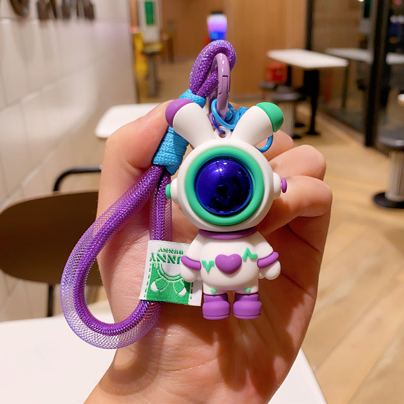 Cartoon Astronaut Love Rabbit PVC Keychain Cute Keychain