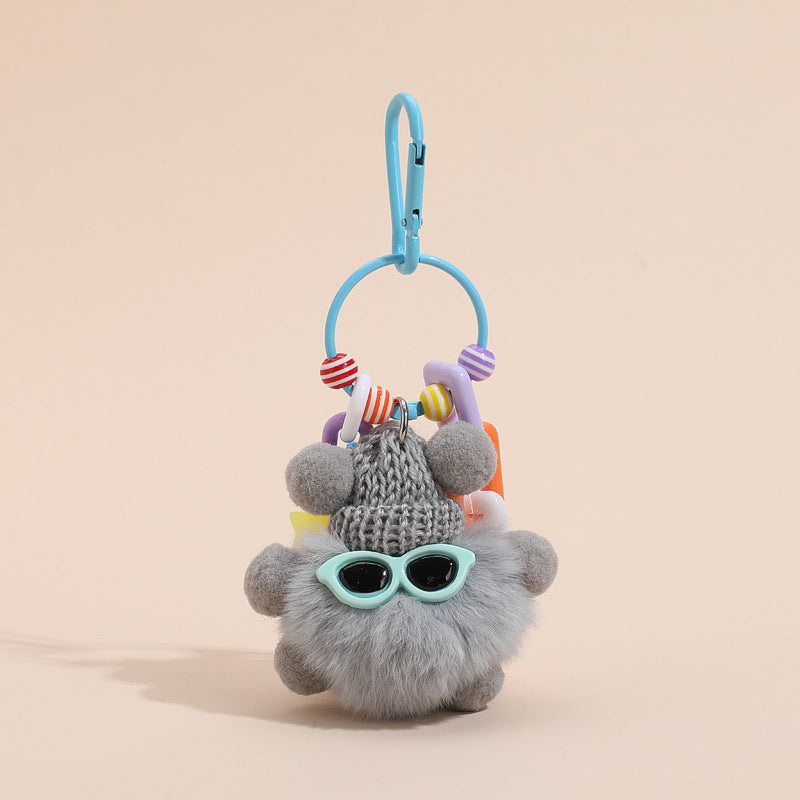 Colorful Cute Fur Ball Cartoons Metal Keychain
