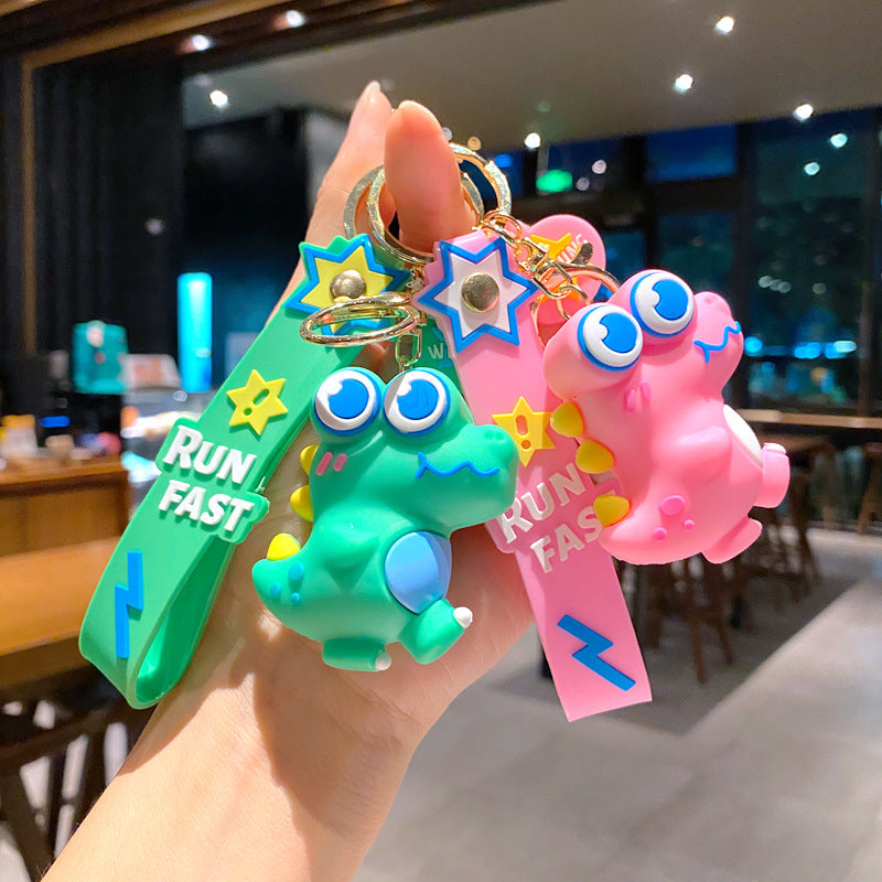 Cartoon Doll Big Eye Dinosaur PVC Soft Glue Keychain