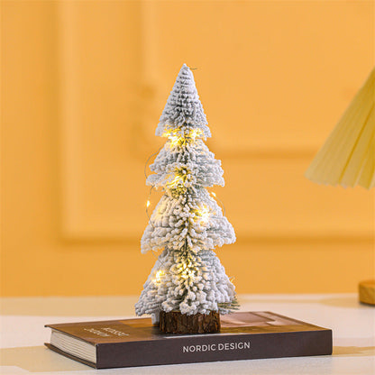 Lighthouse Shaped Flocked Cedar Tree Ornaments