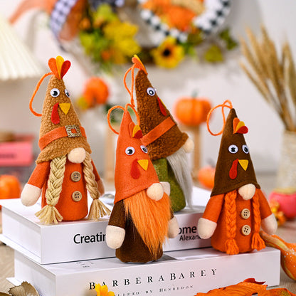 Turkey Hats Rudolf Lantern Pendant Faceless Dwarf Doll