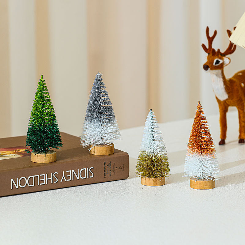 4PCS 10cm*4.5cm Mini Cedar Christmas PVC Ornaments