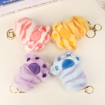 4PCS Cartoon Three-dimensional Plush Bear Paw Pendant Candy