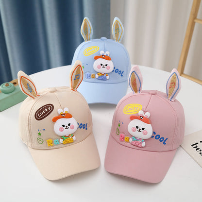Cute White Bunny Baby Hat with Long Ears