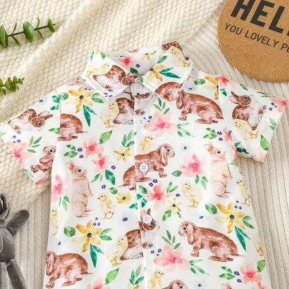Easter Printed Shirt Baby Cotton Set