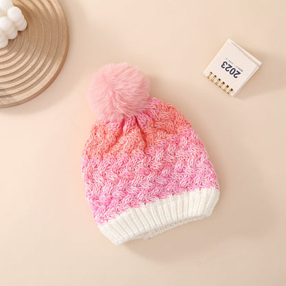 Wholesale Children's Winter Hats Plus Velvet Color Matching Beanie Ear Protection Hats