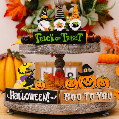 Halloween Pumpkin Wood Ornaments