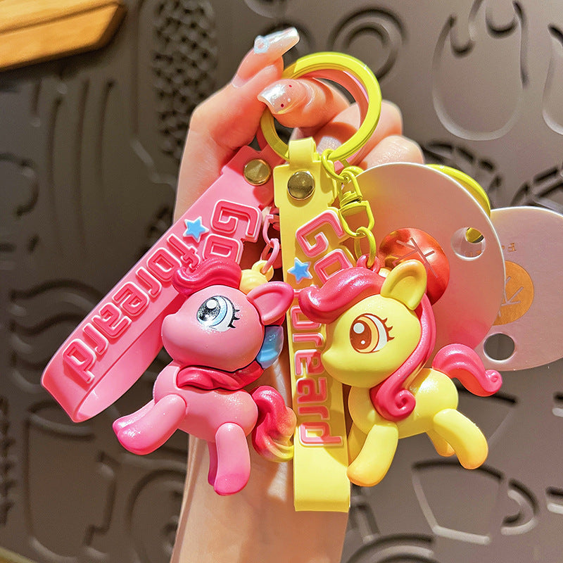 Cartoon Pony PVC Soft Keychain