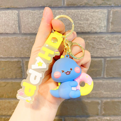 Cartoon Cute Dinosaur Silicone Keychain