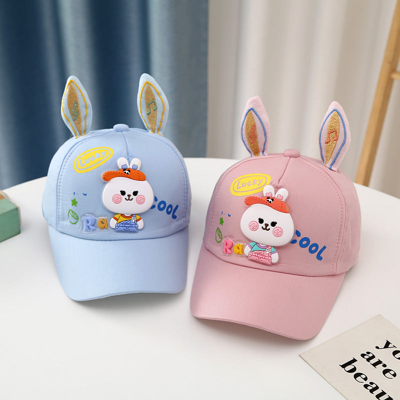 Cute White Bunny Baby Hat with Long Ears