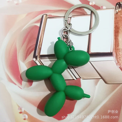 Cute Balloon Dog Keychain Cartoon Silicone Bag Ornaments