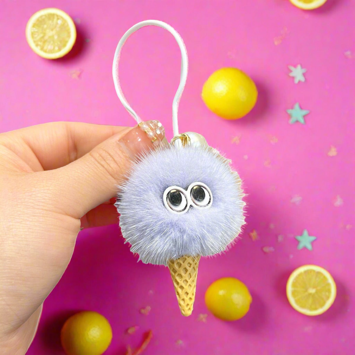 Briquette Ice Cream Plush Keychain