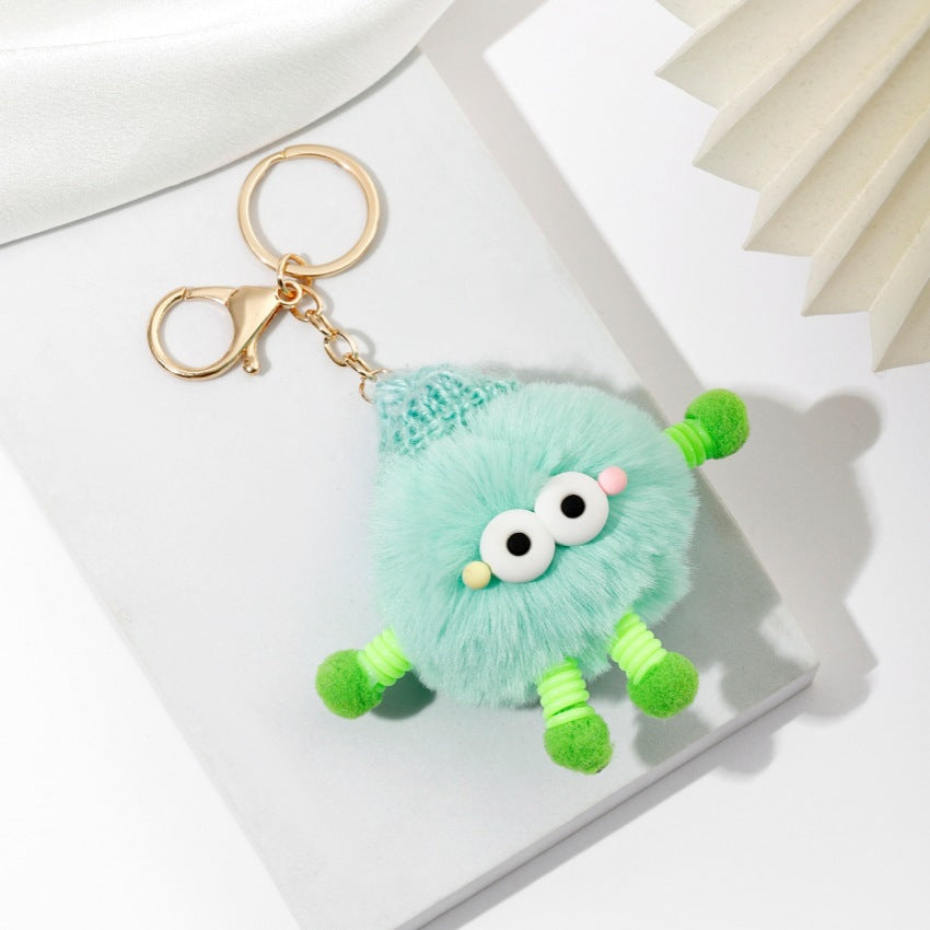 Cute Wool Hat Small Coal Ball Keychain
