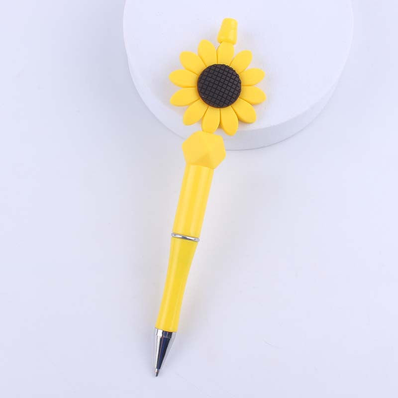 Cartoon Flower Silicone Handmade Beaded Ballpoint Pen