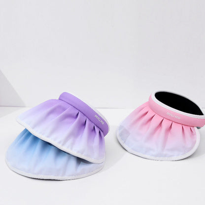 Summer Children's Cotton Gradient Big Brim Empty Top Hat