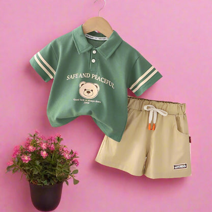 Baby Cotton Polo Shirts and Shorts Sets