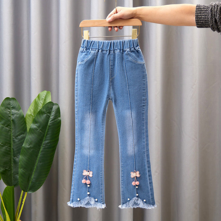 Cotton Medium Large Children's Wide Leg Pants Flared Long Pants