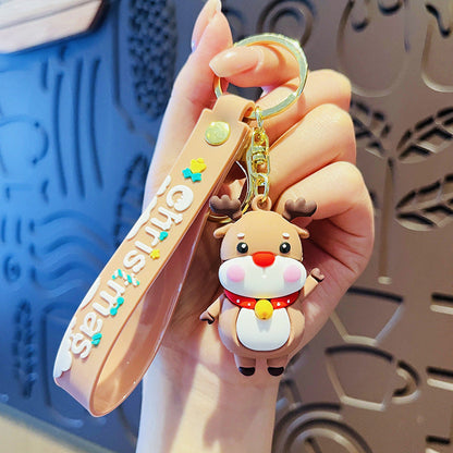 Cartoon Christmas PVC Soft Keychain Creative Keychain
