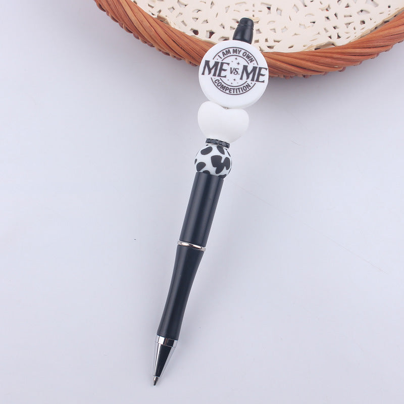 Beaded Pens Black Silicone Beaded Pen