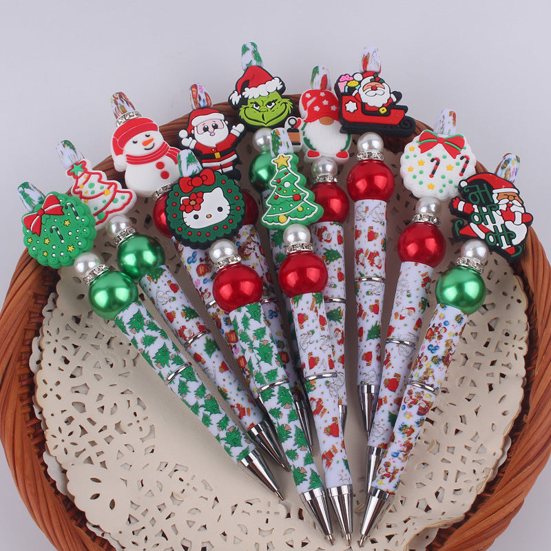 Cute Cartoon Christmas Silicone Bead Creative BallPoint