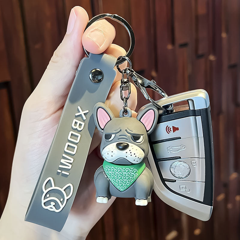 Bulldog Silicone Keychain