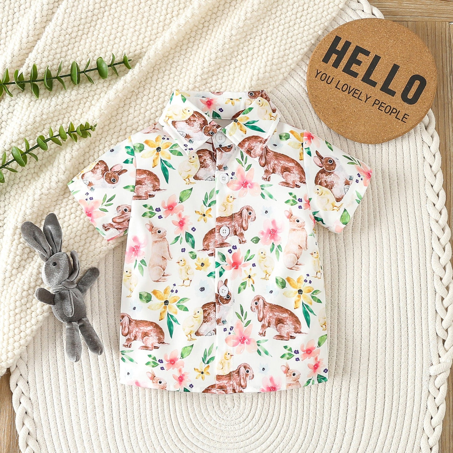 Easter Printed Shirt Baby Cotton Set