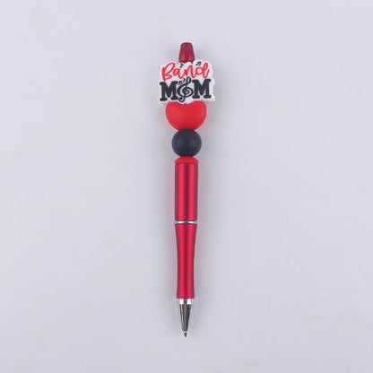 Cartoon Pattern Mother Series Silicone Beaded Ballpoint Pen