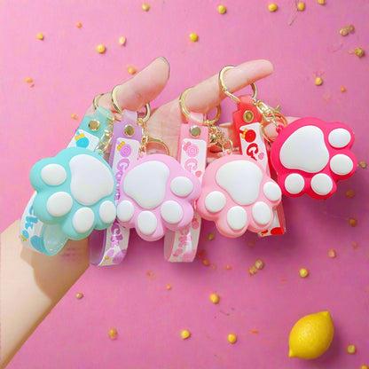 Cartoon Cat Claw PVC Keychain