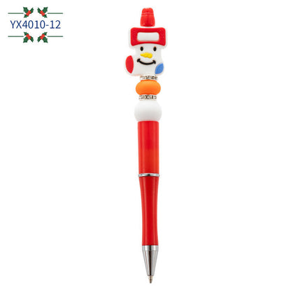 Christmas Cartoon Silicone Handmade Beaded Pen Ballpoint Pen