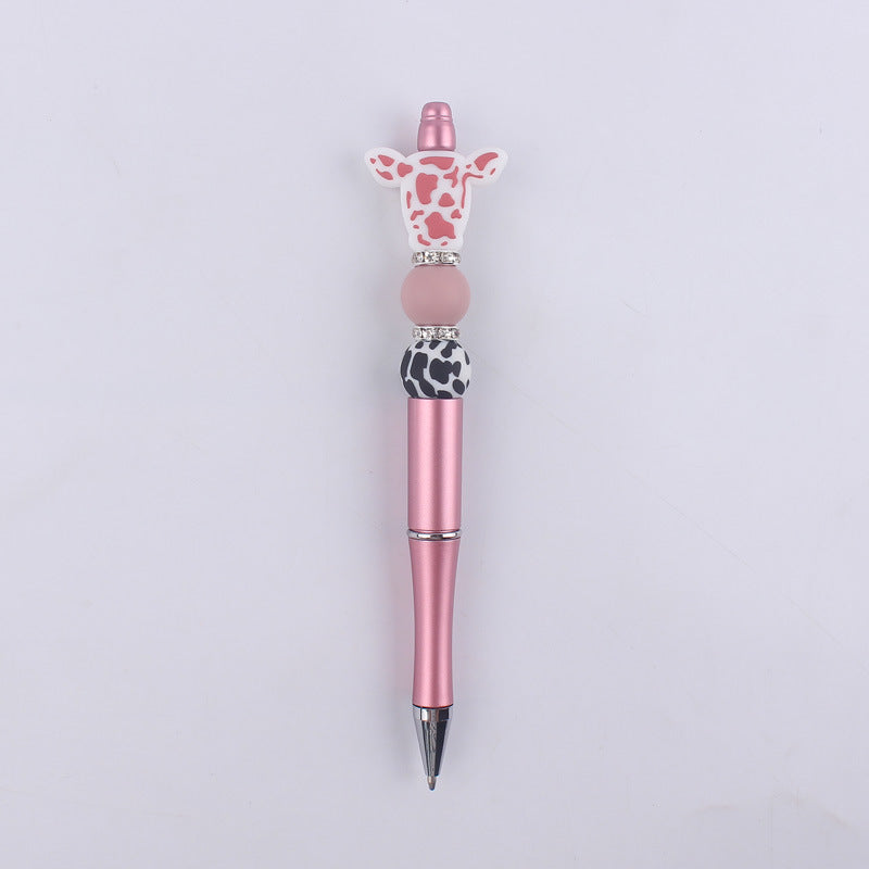 Cartoon Cow Head Cow Pattern Silicone Bead Pen