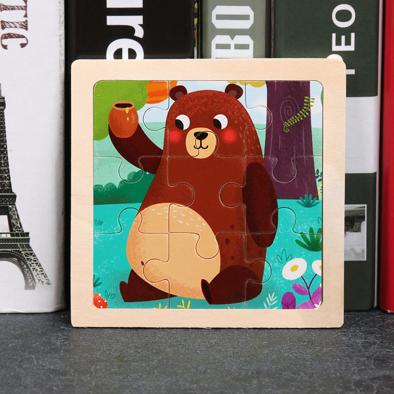 Wholesale Cartoon Animal Jigsaw Puzzle Wooden TOY