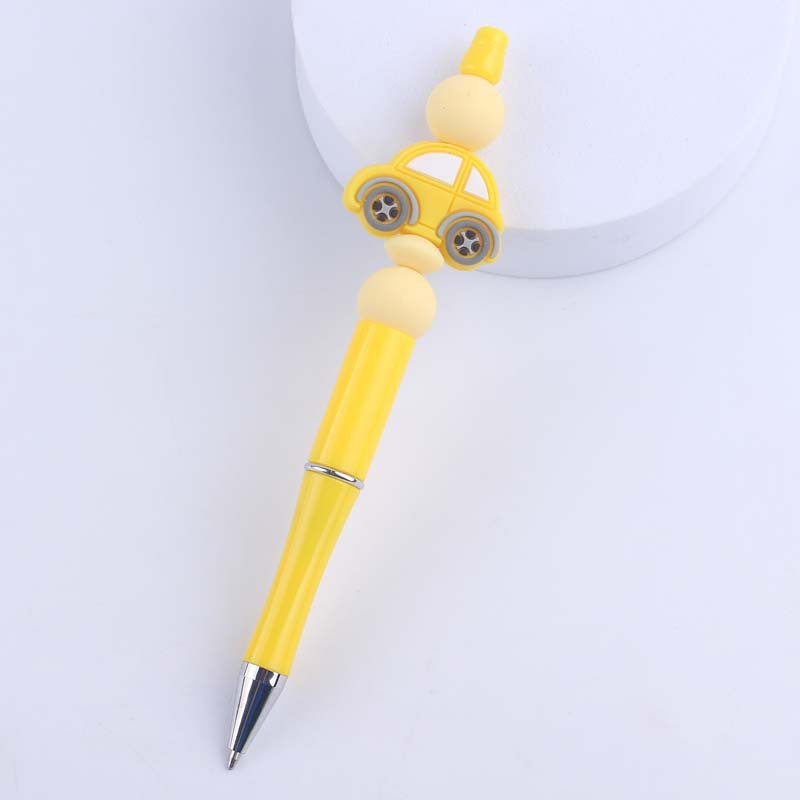 Cartoon Car Silicone Handmade Beaded Ballpoint Pen