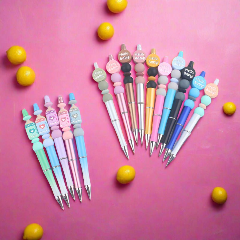 Cartoon Baby Round Silicone DIY Bead Pen