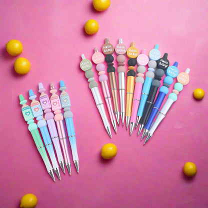 Cartoon Baby Round Silicone DIY Bead Pen
