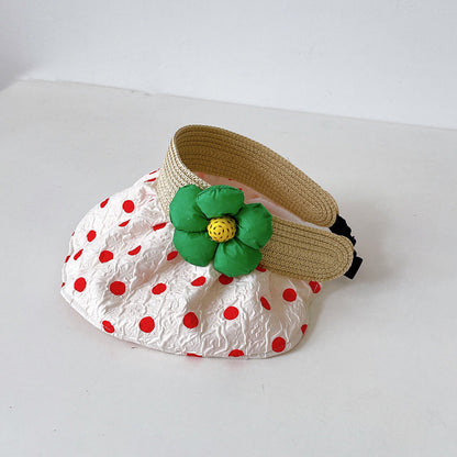 Cotton Summer Kids Quick-dry Flower Empty Top Hat