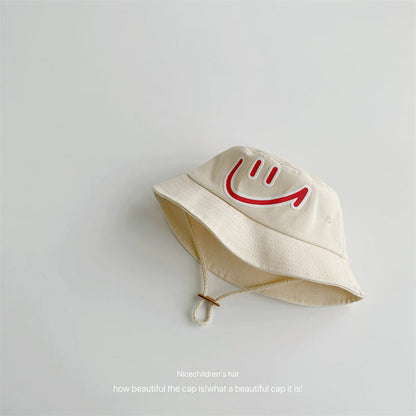 Cotton Kids Big Smiley Face Big Brim Bucket Hat