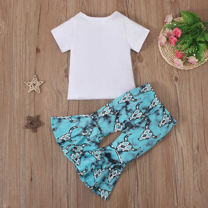 Children's Western Style Short Sleeve Two Piece Set