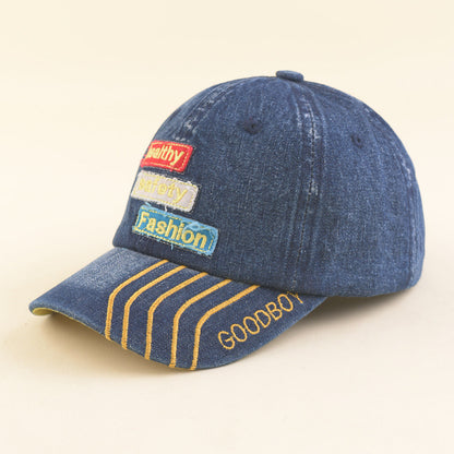 Denim Soft Top English Label Children's Peaked Cap