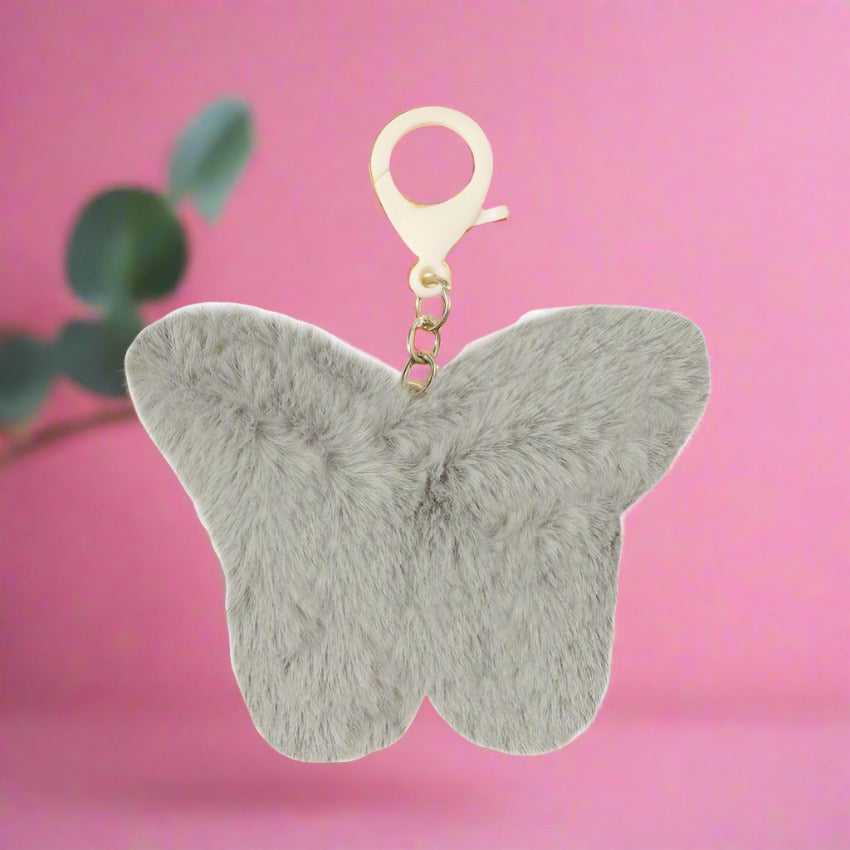 Plush Butterfly Imitation Rabbit Fur Keychain
