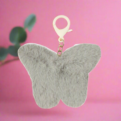 Plush Butterfly Imitation Rabbit Fur Keychain